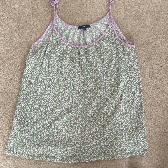 GAP Blue and White Tie Front Camisole Sleeveless Top Medium - Picture 4 of 5
